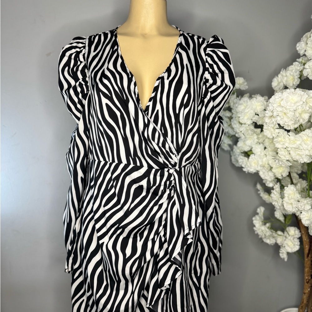 SHEIN Black and White Zebra Print Dress